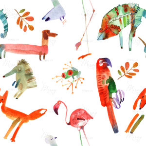 Watercolor,Animals,Set,,Hand,Painted,Cartoon,Draw,Isolated,On,White Watercolor,Animals,Set,,Hand,Painted,Cartoon,Draw,Isolated,On,White