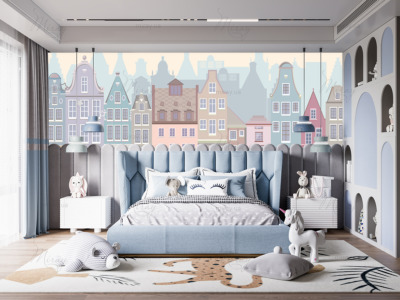 d-06-004-houses with balloons bright pink-01-z d-06-004-houses with balloons bright pink-01-z