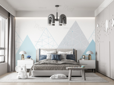 d-10-011-Горы скандинавские голубые на белом фоне-z d-10-011-Горы скандинавские голубые на белом фоне-z