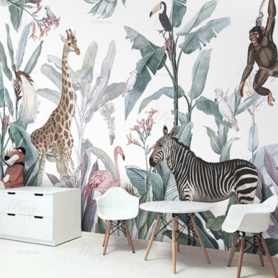 d-08-011-Vintage jungle with animals-3 d-08-011-Vintage jungle with animals-3