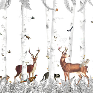 d-05-054-animals with birches d-05-054-animals with birches