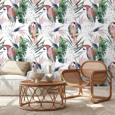 d-13-031-Папуги в тропічних листі d-13-031-Папуги в тропічних листі