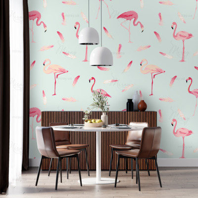 d-13-035-Flamingo on a turquoise background d-13-035-Flamingo on a turquoise background