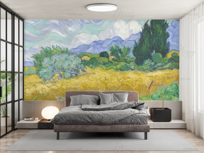 p-12-010-Van Gogh Wheat field with cypress trees-z p-12-010-Van Gogh Wheat field with cypress trees-z