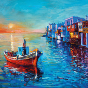 p-12-013-painting boat at sunset p-12-013-painting boat at sunset