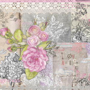 p-14-014-Beautiful collage with flowers p-14-014-Beautiful collage with flowers