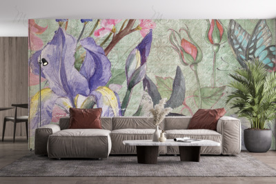 p-14-019-Цветы нарисованные акварелью-z p-14-019-Цветы нарисованные акварелью-z