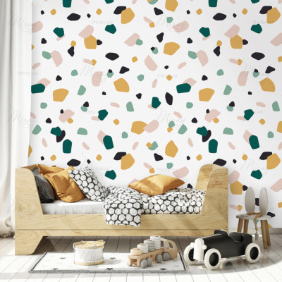 mock up poster frame in children bedroom, Scandinavian style int mock up poster frame in children bedroom, Scandinavian style int