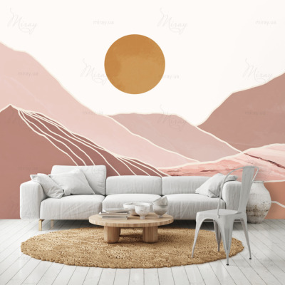 d-10-039-Terracotta mountains and sun d-10-039-Terracotta mountains and sun