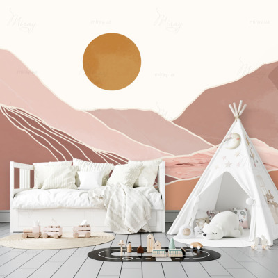 d-10-039-Terracotta mountains and sun – D d-10-039-Terracotta mountains and sun – D