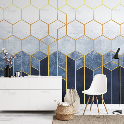 d-12-063-Blue wall with golden lines d-12-063-Blue wall with golden lines