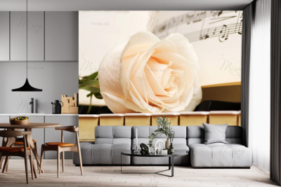 p-07-174-white rose on the piano-z p-07-174-white rose on the piano-z