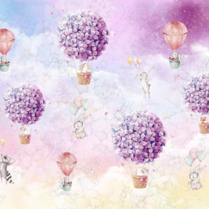 d-07-019-Зайки на шариках с цветами d-07-019-Зайки на шариках с цветами