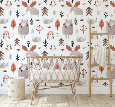 Nursery interior in boho style. 3d render. Nursery interior in boho style. 3d render.