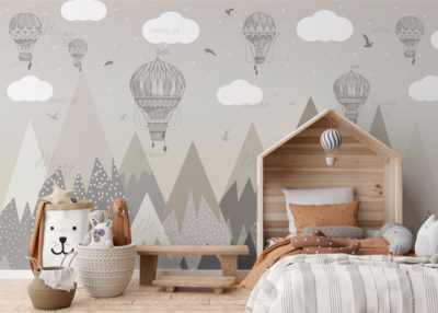 Empty white wall in modern child room. Mock up interior in scandinavian style. Free, copy space for your picture, poster. Bed, rattan basket, toys. Cozy room for kids. 3D rendering. Empty white wall in modern child room. Mock up interior in scandinavian style. Free, copy space for your picture, poster. Bed, rattan basket, toys. Cozy room for kids. 3D rendering.