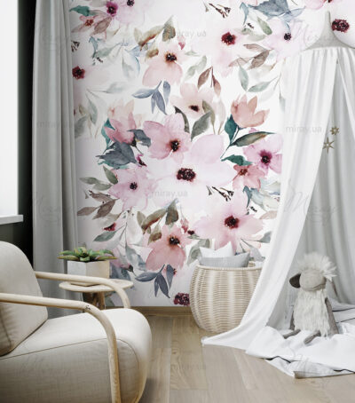 Mock up frame in children room with natural wooden furniture, Fa Mock up frame in children room with natural wooden furniture, Fa