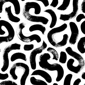 Black paint freehand scribbles vector seamless pattern. Wavy lin Black paint freehand scribbles vector seamless pattern. Wavy lin