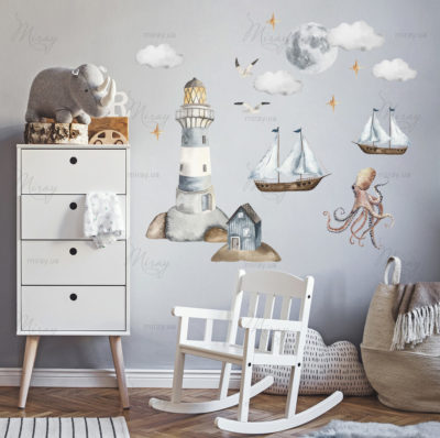 Stylish scandi childroom with wooden mock up photo frame, wooden Stylish scandi childroom with wooden mock up photo frame, wooden