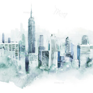 watercolor drawing cityscape big city downtown, aquarelle painting. watercolor drawing cityscape big city downtown, aquarelle painting.