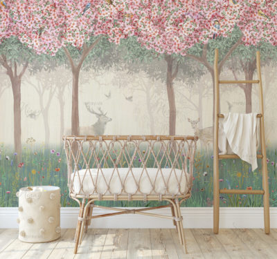 Nursery interior in boho style. 3d render. Nursery interior in boho style. 3d render.