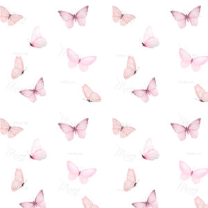 Watercolor minimalistic pattern of tender pink butterflies isolated Watercolor minimalistic pattern of tender pink butterflies isolated