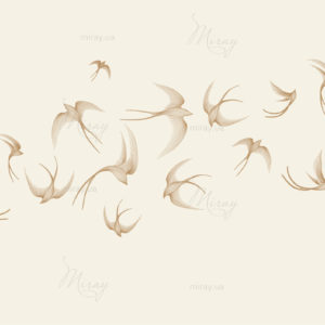 Abstract art background with a pattern of birds swallows in line Abstract art background with a pattern of birds swallows in line