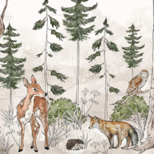 Children’s,Photo,Wallpaper,,Which,Depicts,Cute,Animals,That,Walk,In Children’s,Photo,Wallpaper,,Which,Depicts,Cute,Animals,That,Walk,In