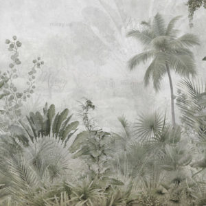 Tropical,Trees,And,Leaves,Wallpaper,Design,In,Foggy,Forest,- Tropical,Trees,And,Leaves,Wallpaper,Design,In,Foggy,Forest,-