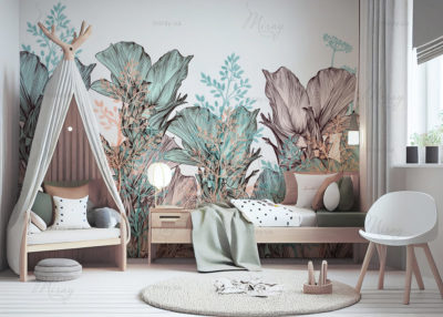 Scandinavian interior design of playroom with wooden cabinet Scandinavian interior design of playroom with wooden cabinet