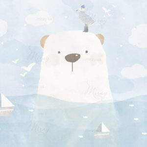Cute,Polar,Bear,In,Sea.,Gull,In,Boots.,Wallpaper,For Cute,Polar,Bear,In,Sea.,Gull,In,Boots.,Wallpaper,For