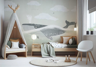 Scandinavian interior design of playroom with wooden cabinet Scandinavian interior design of playroom with wooden cabinet