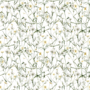 Watercolor floral seamless pattern in vintage rustic style, colored garden, hand painting print with meadow flowers, leaves and plants, design texture. Buttercup, stellaria holostea. Watercolor floral seamless pattern in vintage rustic style, colored garden, hand painting print with meadow flowers, leaves and plants, design texture. Buttercup, stellaria holostea.