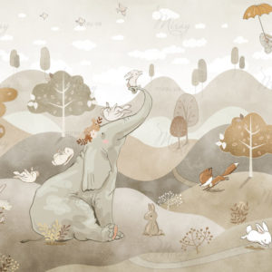 Animals,Wallpaper,Mural,,Kids,Room,Decor,,Elephant,,Bunny,,Fox,,Autumn Animals,Wallpaper,Mural,,Kids,Room,Decor,,Elephant,,Bunny,,Fox,,Autumn