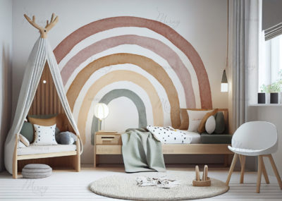 Scandinavian interior design of playroom with wooden cabinet Scandinavian interior design of playroom with wooden cabinet