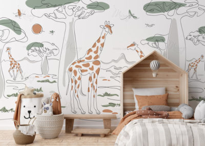 Empty white wall in modern child room. Mock up interior in scandinavian style. Free, copy space for your picture, poster. Bed, rattan basket, toys. Cozy room for kids. 3D rendering. Empty white wall in modern child room. Mock up interior in scandinavian style. Free, copy space for your picture, poster. Bed, rattan basket, toys. Cozy room for kids. 3D rendering.