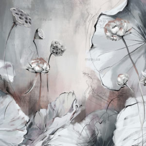 Graphic illustration of a water lilies mural. You will enjoy usi Graphic illustration of a water lilies mural. You will enjoy usi