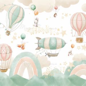 Wallpaper with Hot Air Balloons Wallpaper with Hot Air Balloons